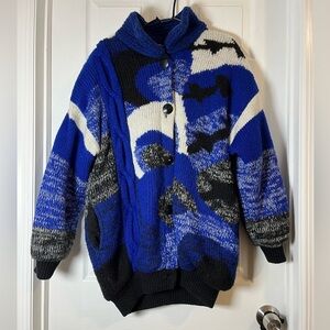 Neiman Marcus Vintage Wool Knit Native American Jacket XL